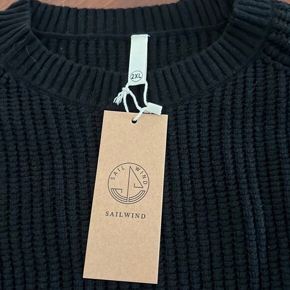 Sail Wind Mens 2XL Black Crewneck Sweater Pullover NWT - Picture 3 of 8